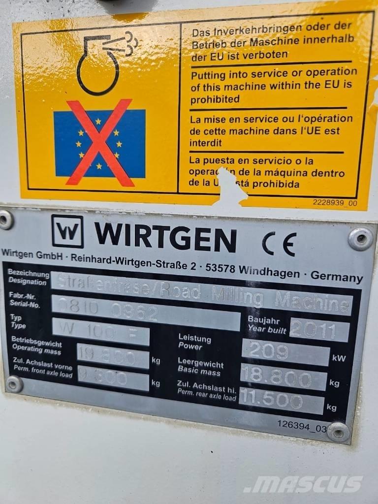 Wirtgen W 100 F Asfaldi külmfreesimise masinad