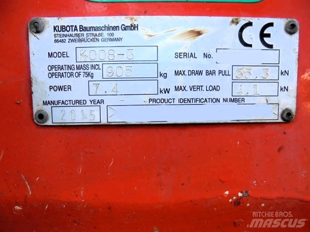 Kubota K 008-3 Miniekskavaatorid < 7 t