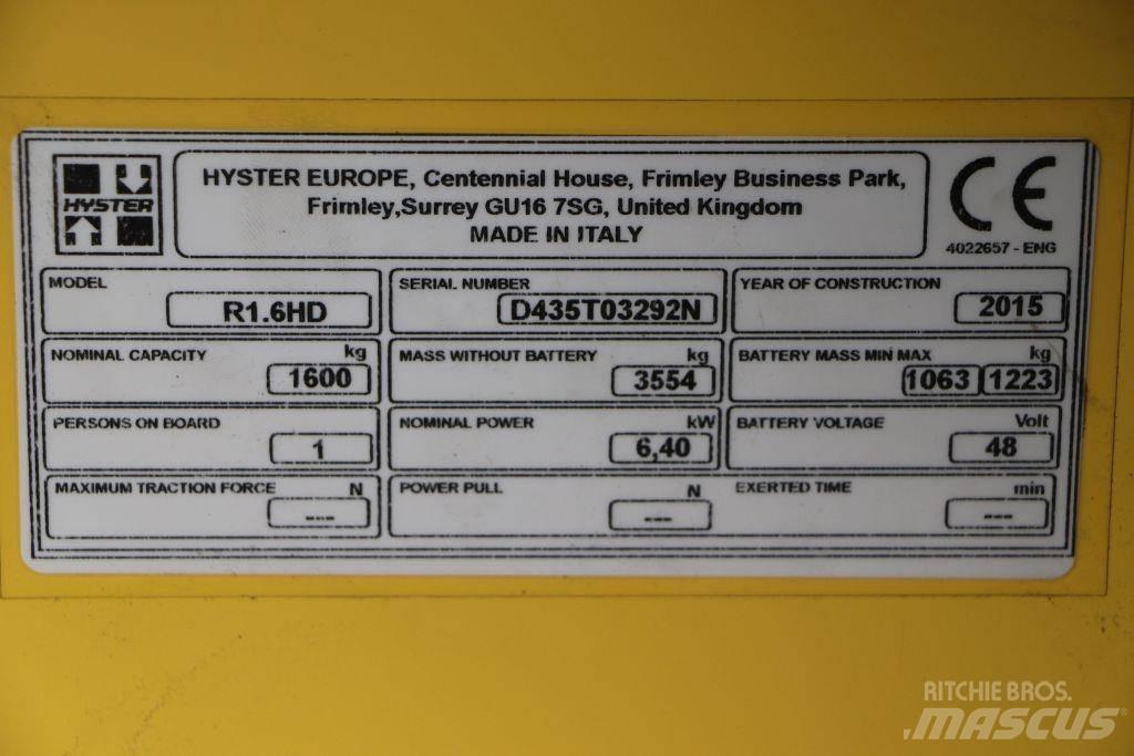 Hyster R 1.6 Elektritõstukid