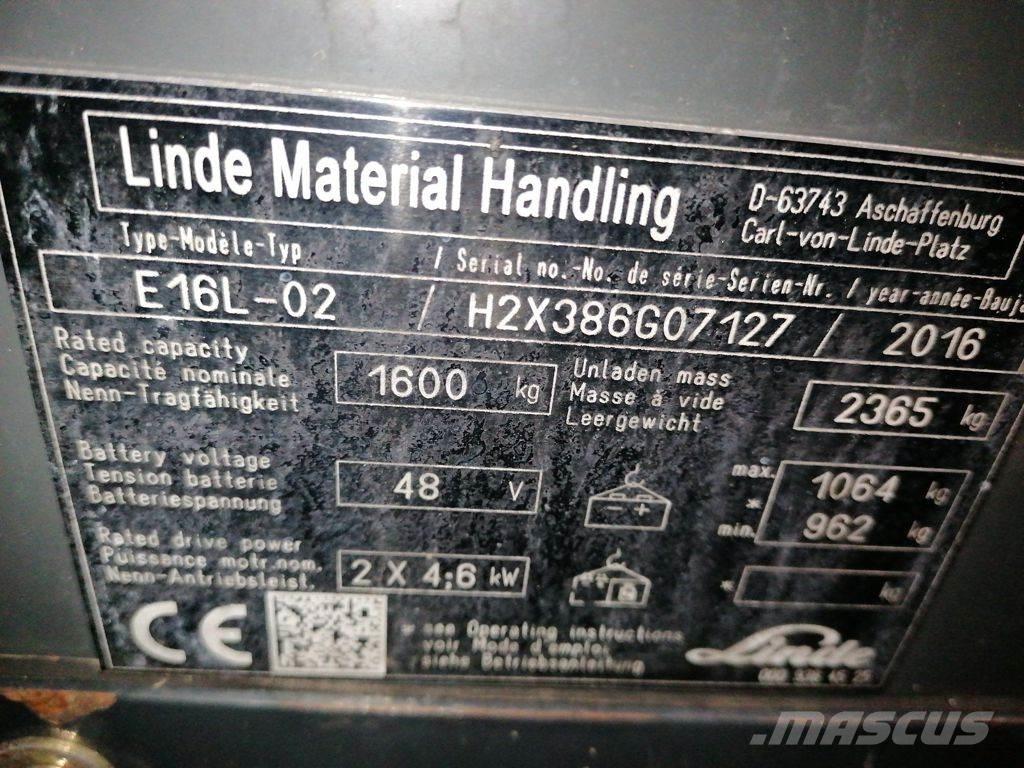 Linde E16L-02 Elektritõstukid
