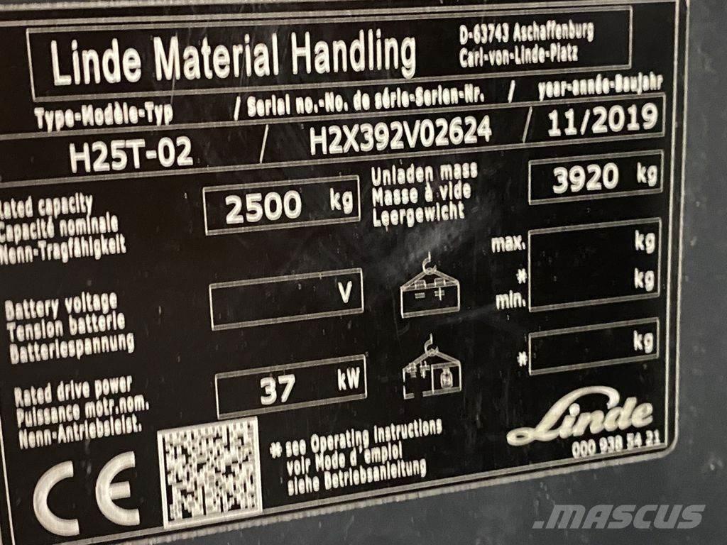 Linde H25T-02 Gaasitõstukid