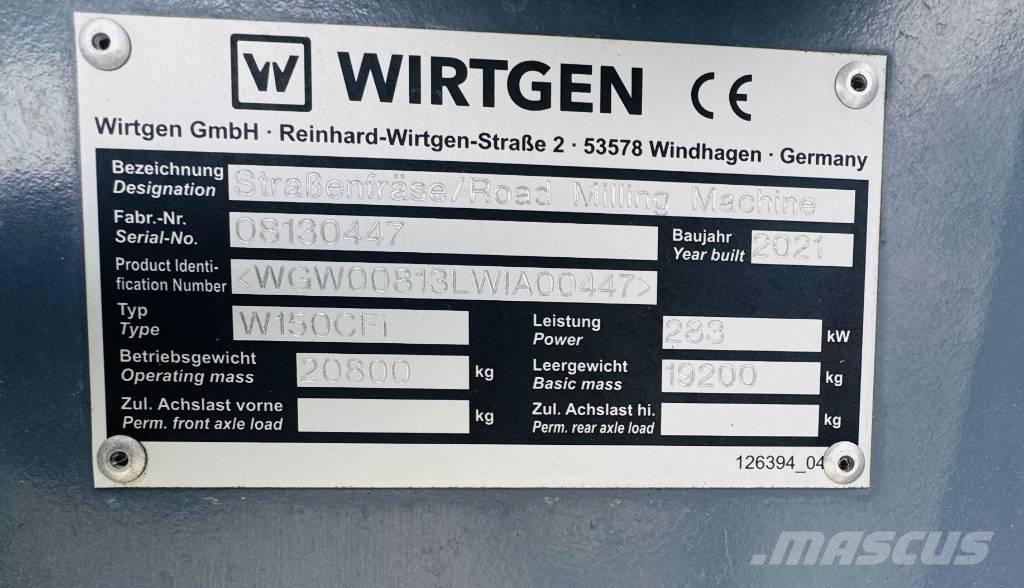 Wirtgen W 150 CFi Asfaldi külmfreesimise masinad