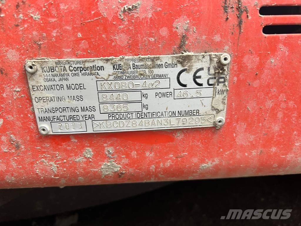 Kubota KX 080-4 A2 Miniekskavaatorid < 7 t