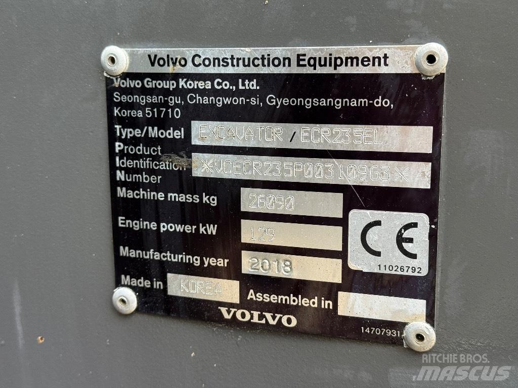 Volvo ECR 235 EL Roomikekskavaatorid