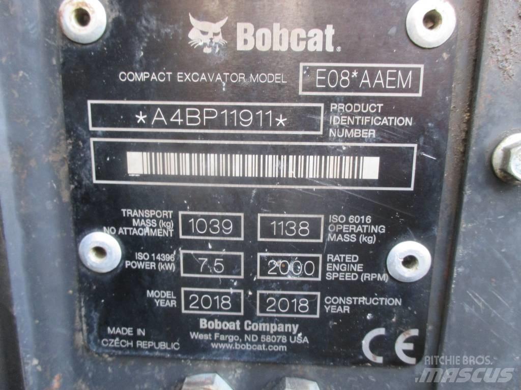 Bobcat E 08 Miniekskavaatorid < 7 t