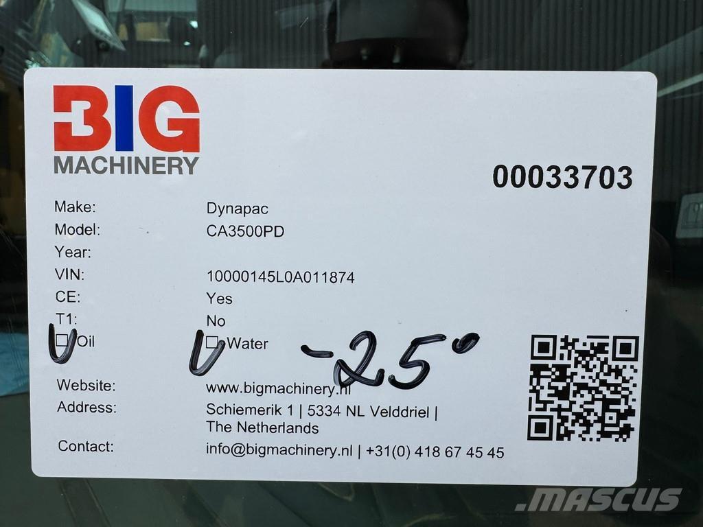 Dynapac CA3500PD Ühe trumliga rullid