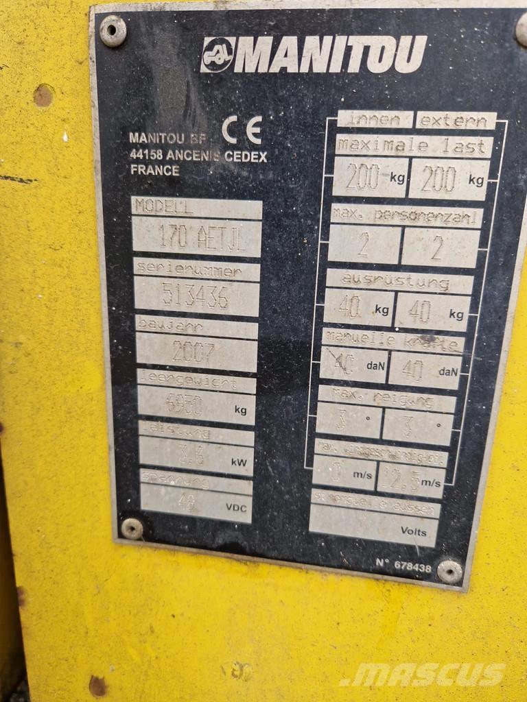 Manitou 170 AETJL Iseliikuvad poomtõstukid