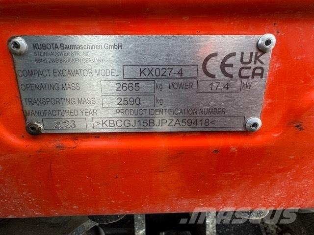 Kubota KX 027-4 Miniekskavaatorid < 7 t