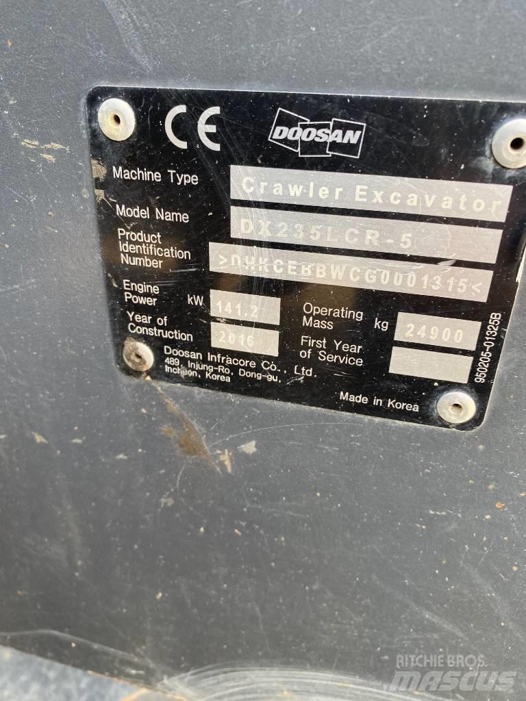 Doosan DX 235 LCR Roomikekskavaatorid
