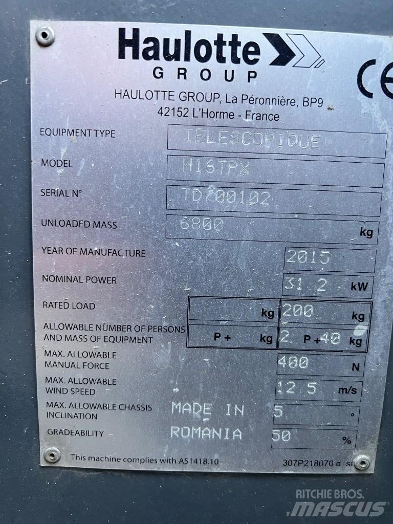 Haulotte H 16 TPX Iseliikuvad poomtõstukid