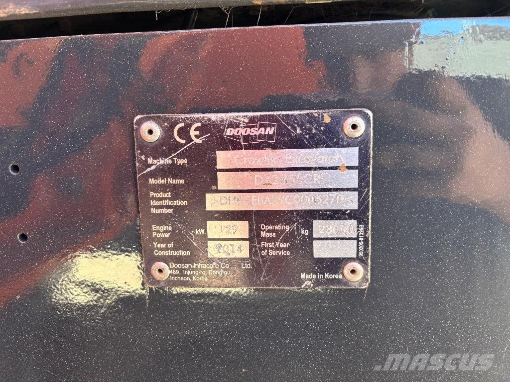Doosan DX 235 LCR Roomikekskavaatorid