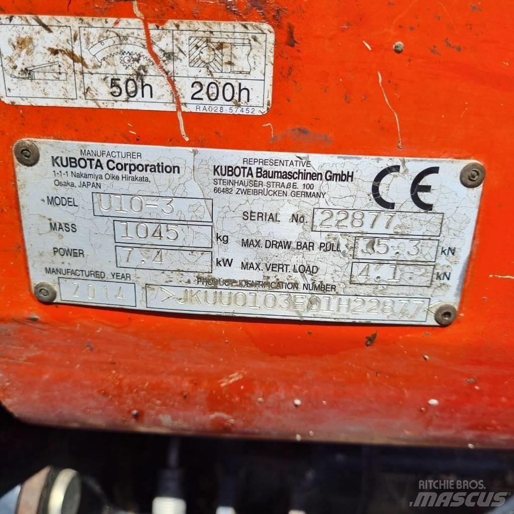 Kubota U 10-3a Miniekskavaatorid < 7 t