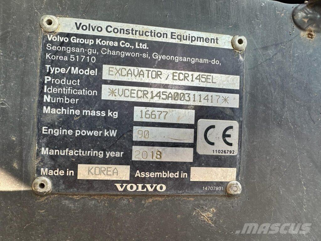 Volvo ECR145EL Roomikekskavaatorid
