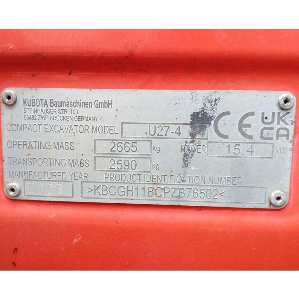 Kubota U 27-4 Miniekskavaatorid < 7 t