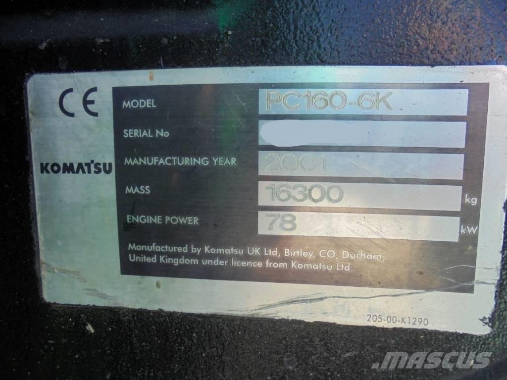 Komatsu PC 160-6K Roomikekskavaatorid