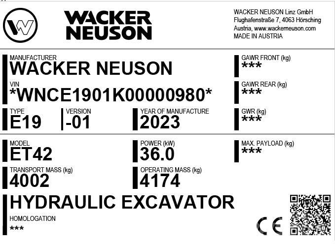 Wacker Neuson ET42 Roomikekskavaatorid