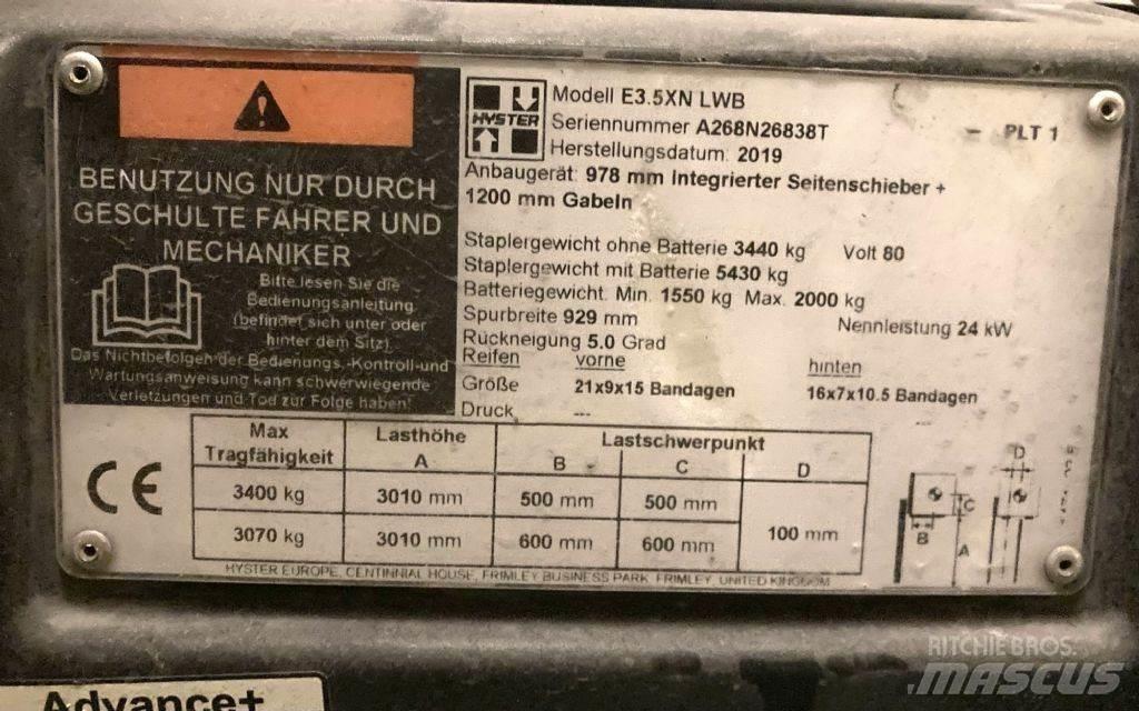 Hyster E 3.5 XN LWB Elektritõstukid
