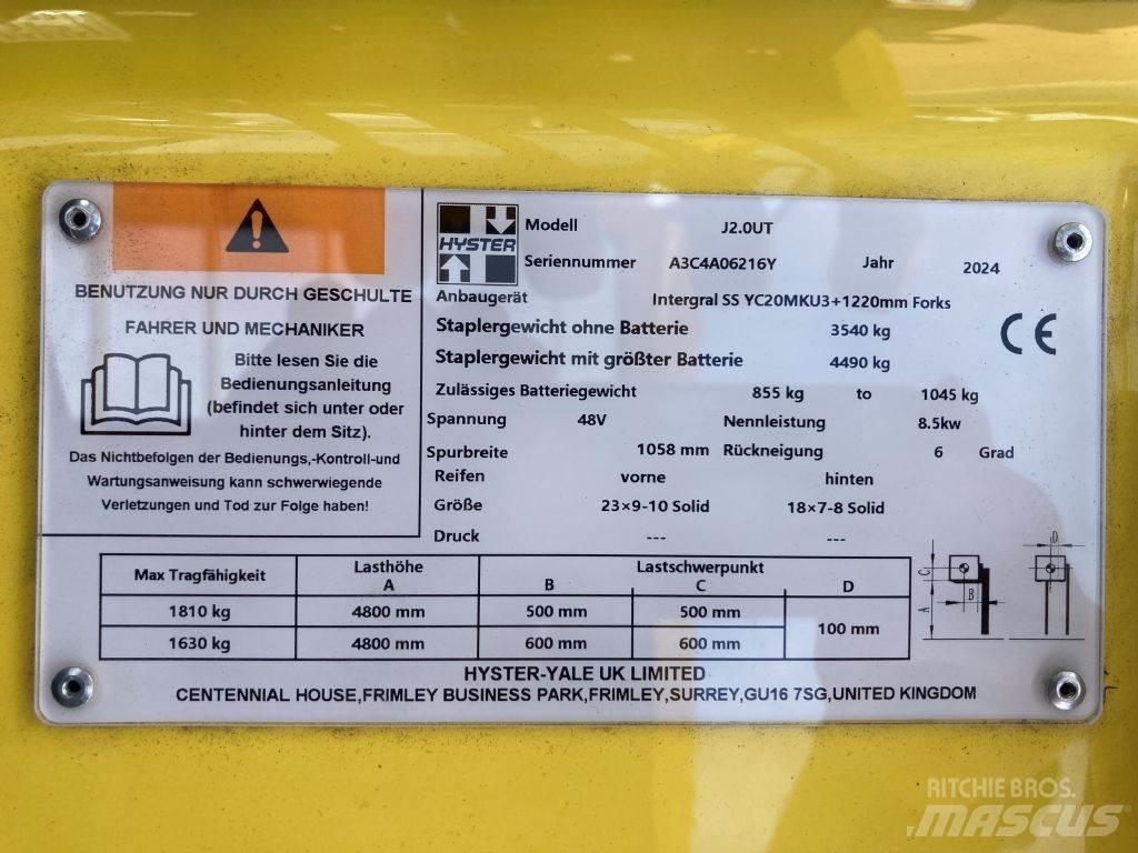 Hyster J 2.0 UT Elektritõstukid