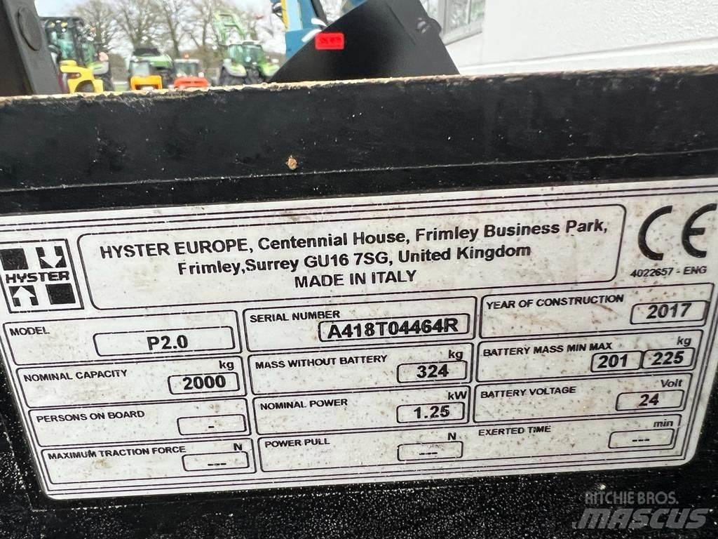 Hyster P 2.0 Elektriline alusesiirdaja