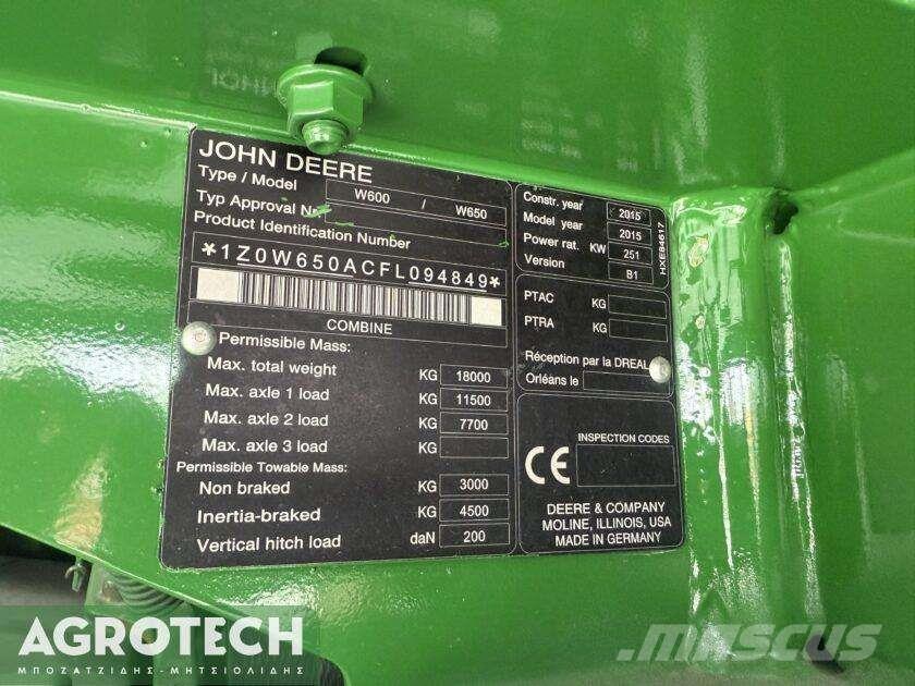 John Deere W650 Traktorid