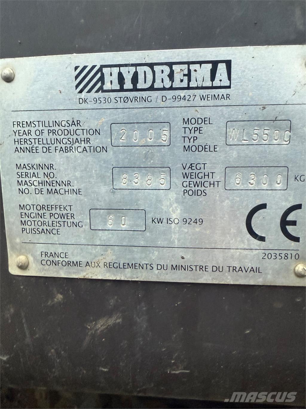 Hydrema WL550C Rataslaadurid