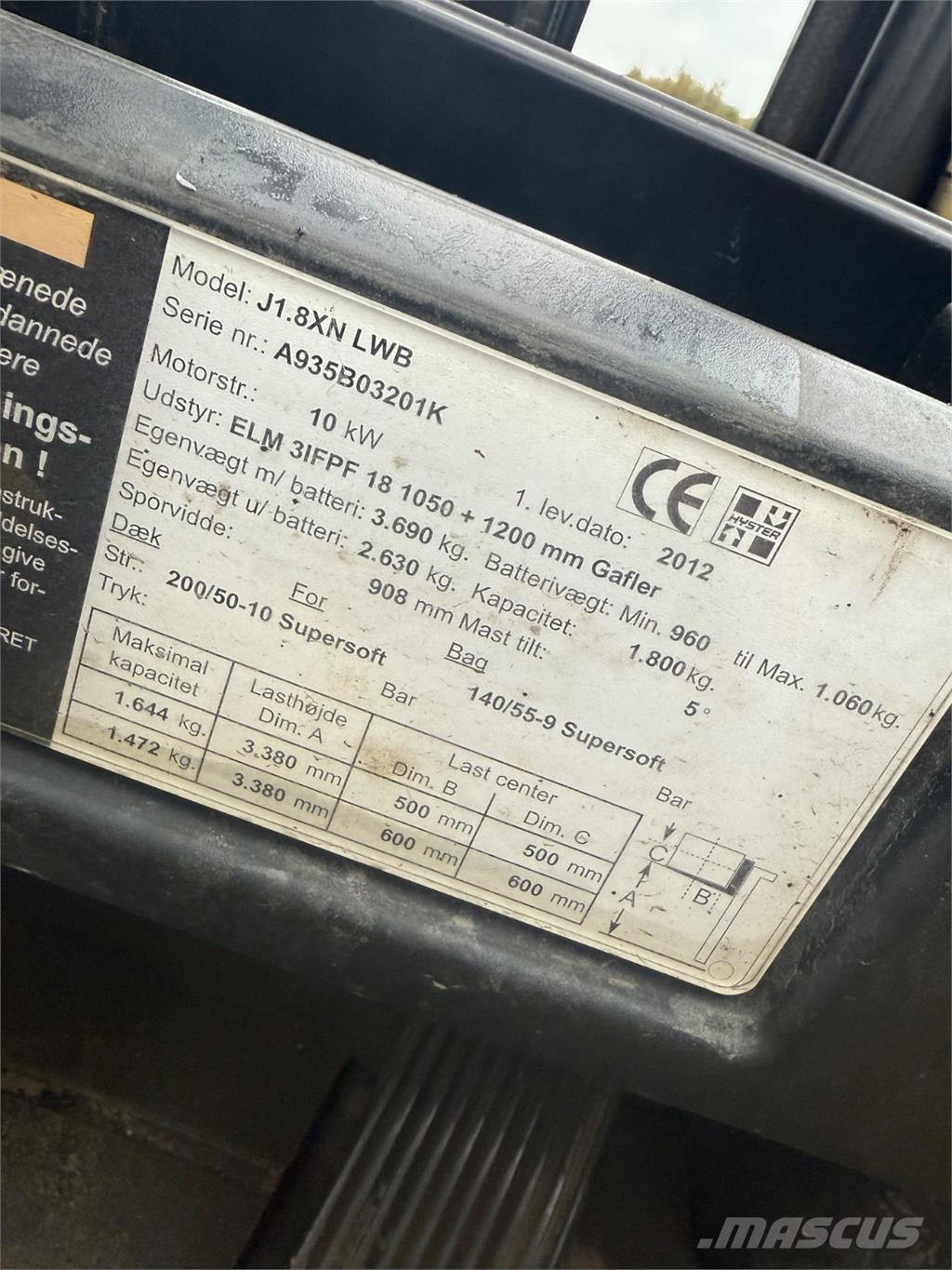 Hyster J1.8XN Elektritõstukid