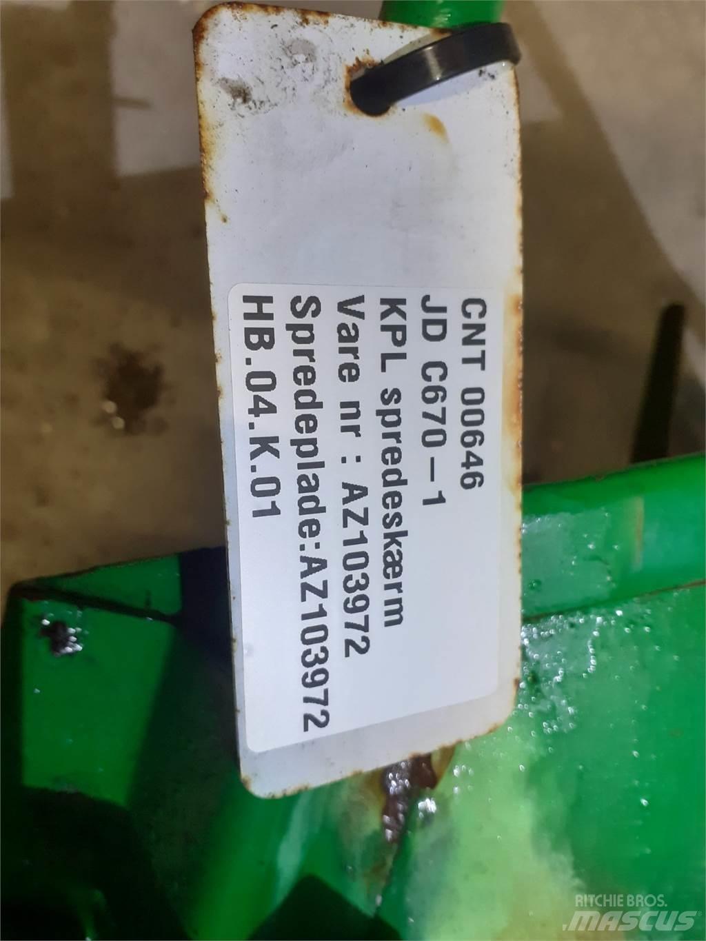 John Deere C670 Lisavarustus ja komponendid