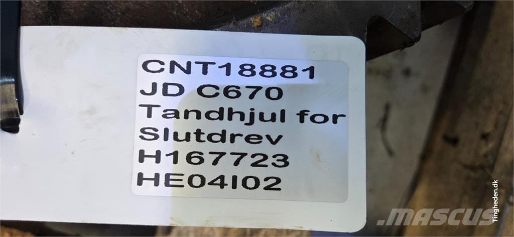 John Deere C670 Lisavarustus ja komponendid