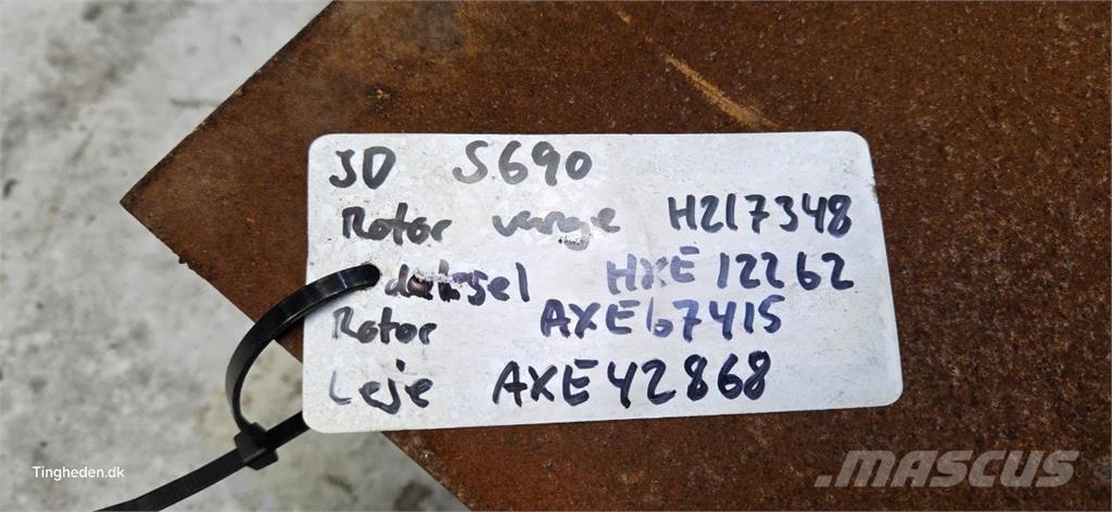 John Deere S690 Lisavarustus ja komponendid