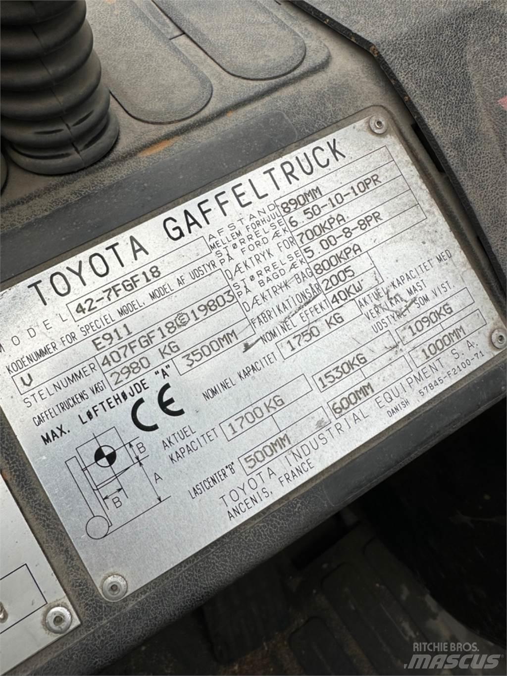 Toyota FG18 Gaasitõstukid
