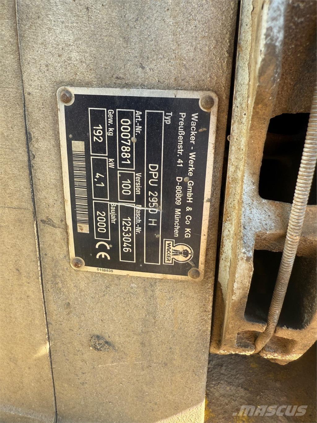 Wacker DPU2950 Vibraatorid