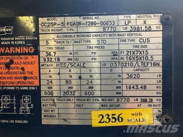 Doosan GC25P-5 Kahveltõstukid - muud