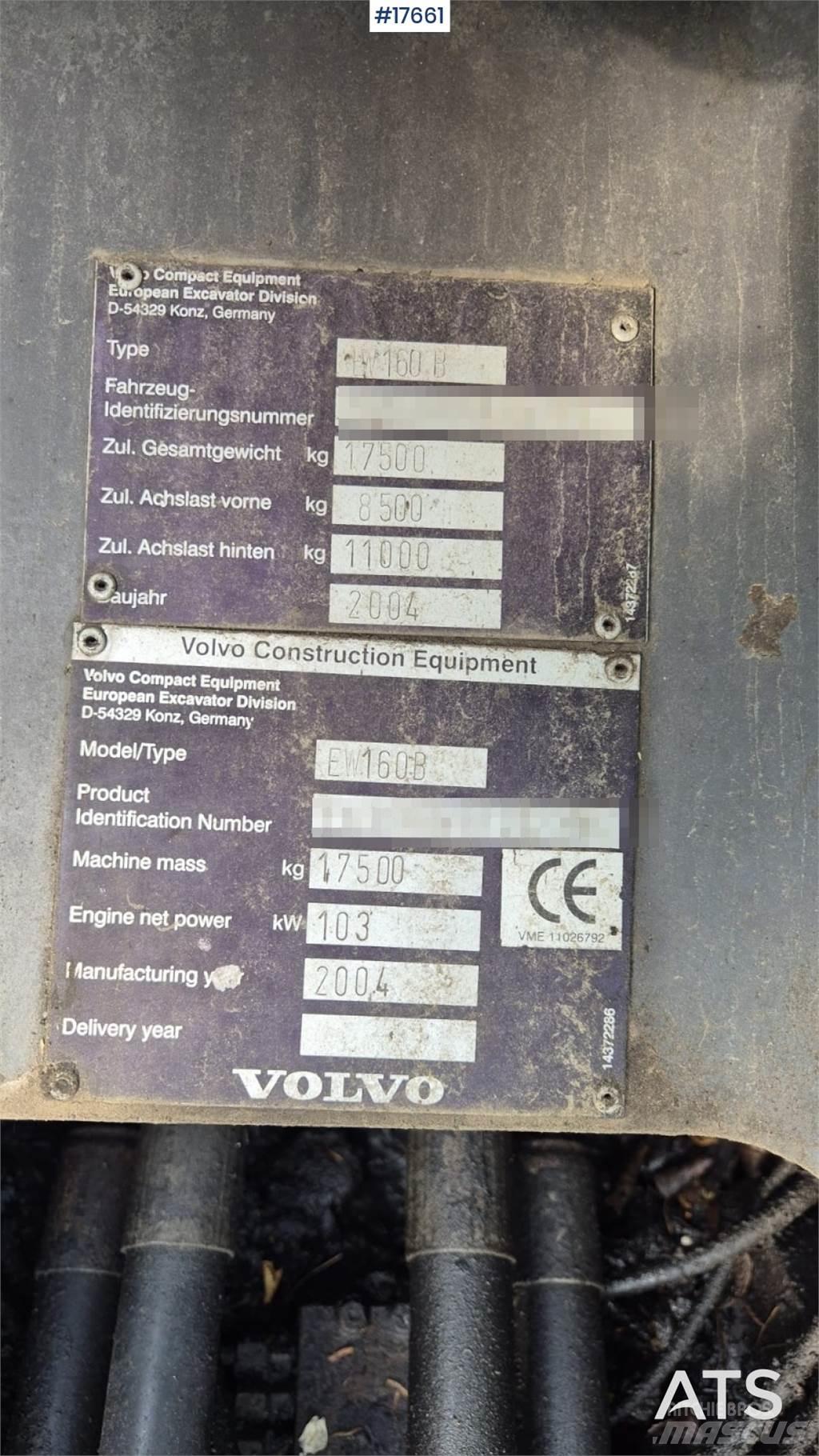 Volvo EW 160B Ratasekskavaatorid