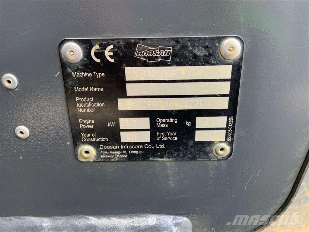 Doosan DX140 LCR Roomikekskavaatorid