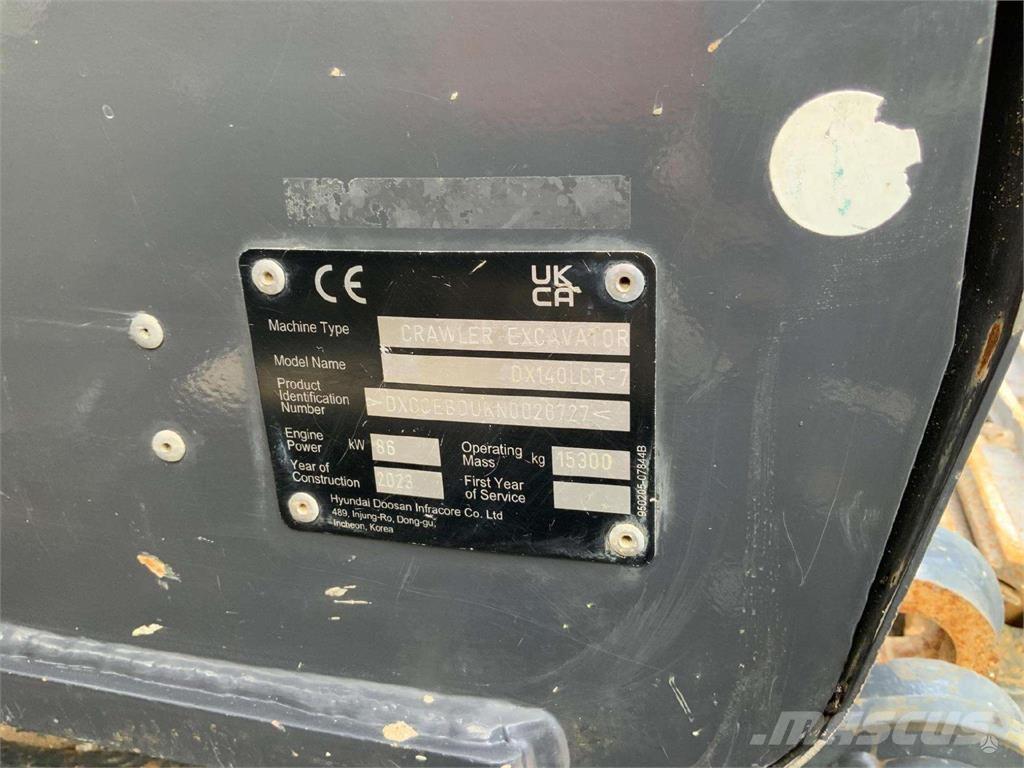 Doosan DX140 LCR Roomikekskavaatorid
