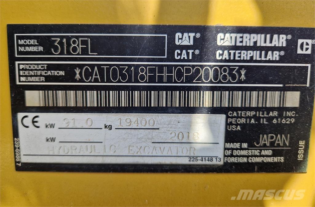 CAT 318FL Roomikekskavaatorid
