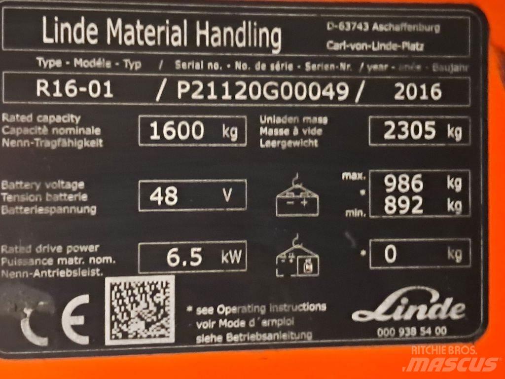 Linde R16-01 Lükandmastiga tõstukid
