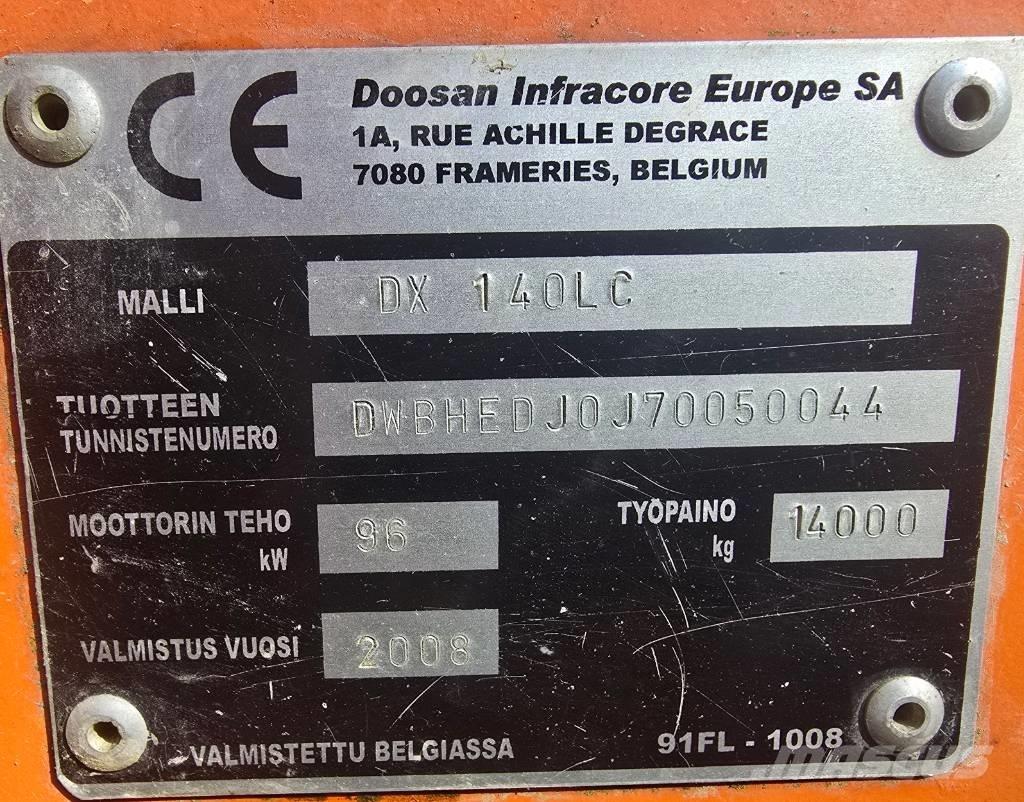 Doosan DX 140 LC Roomikekskavaatorid