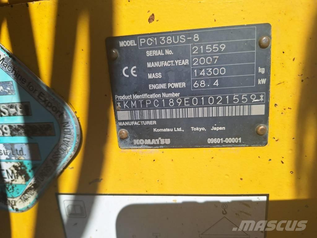 Komatsu PC 138 US-8 Roomikekskavaatorid