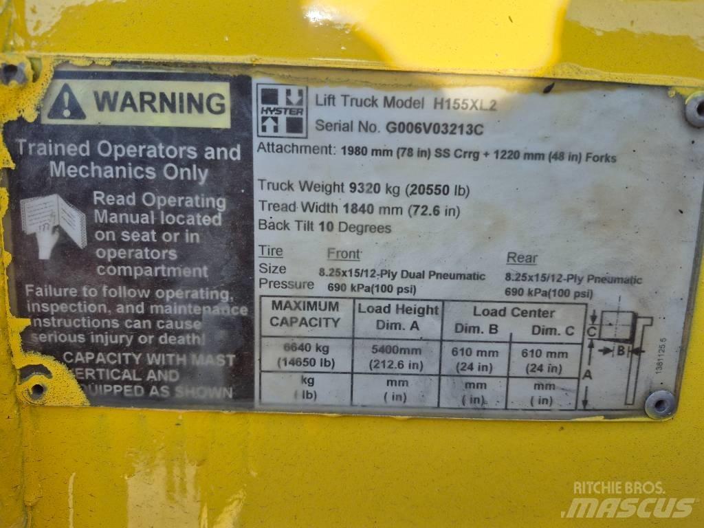 Hyster H 155 XL 2 Kahveltõstukid - muud