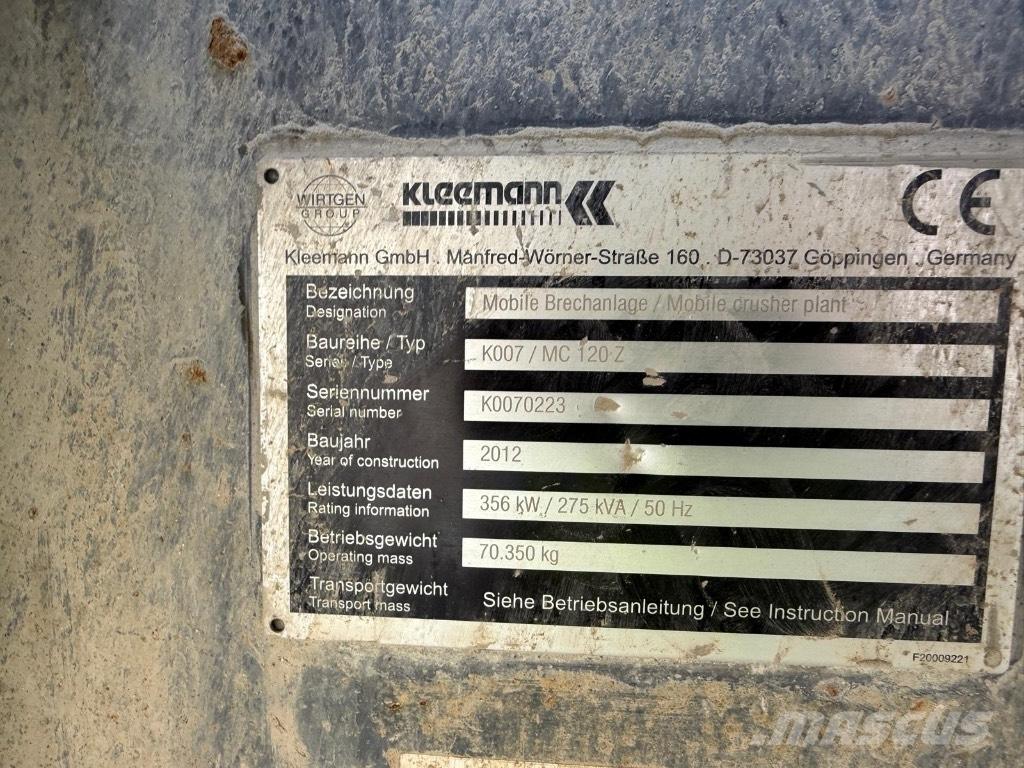 Kleemann MC120Z Iseliikuvad purustid