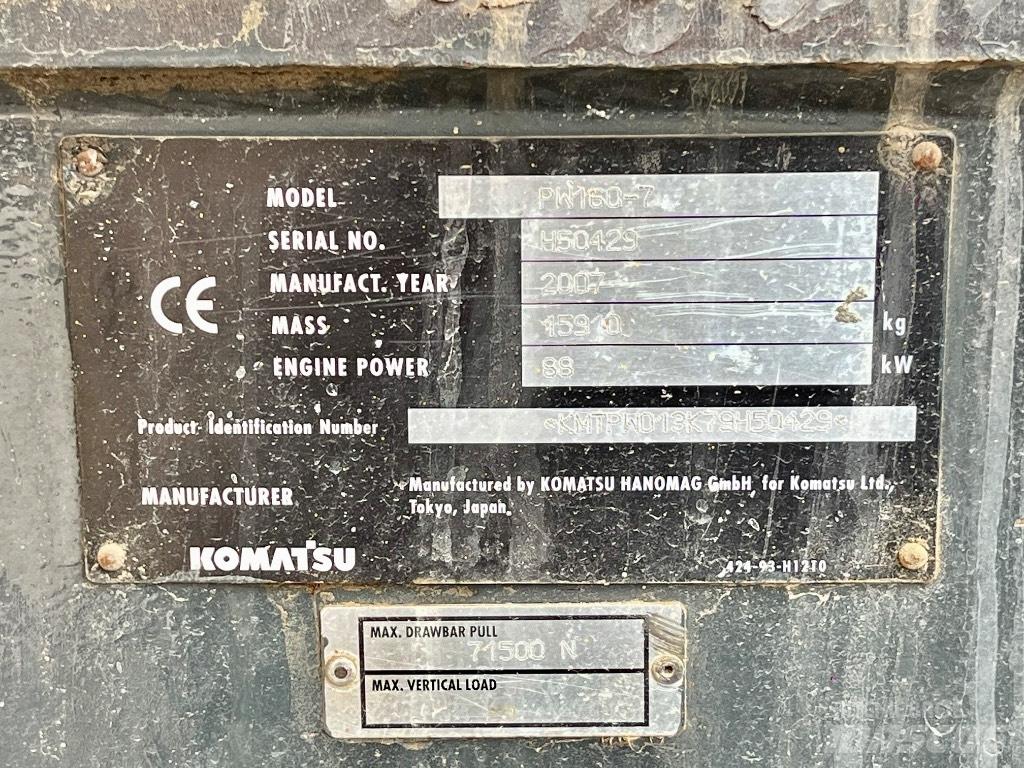 Komatsu PW 160 Ratasekskavaatorid