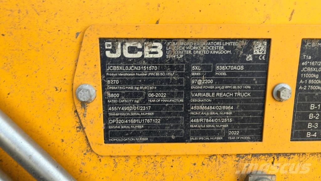 JCB 538-70 Põllumajanduslikud teleskoopkäitlejad