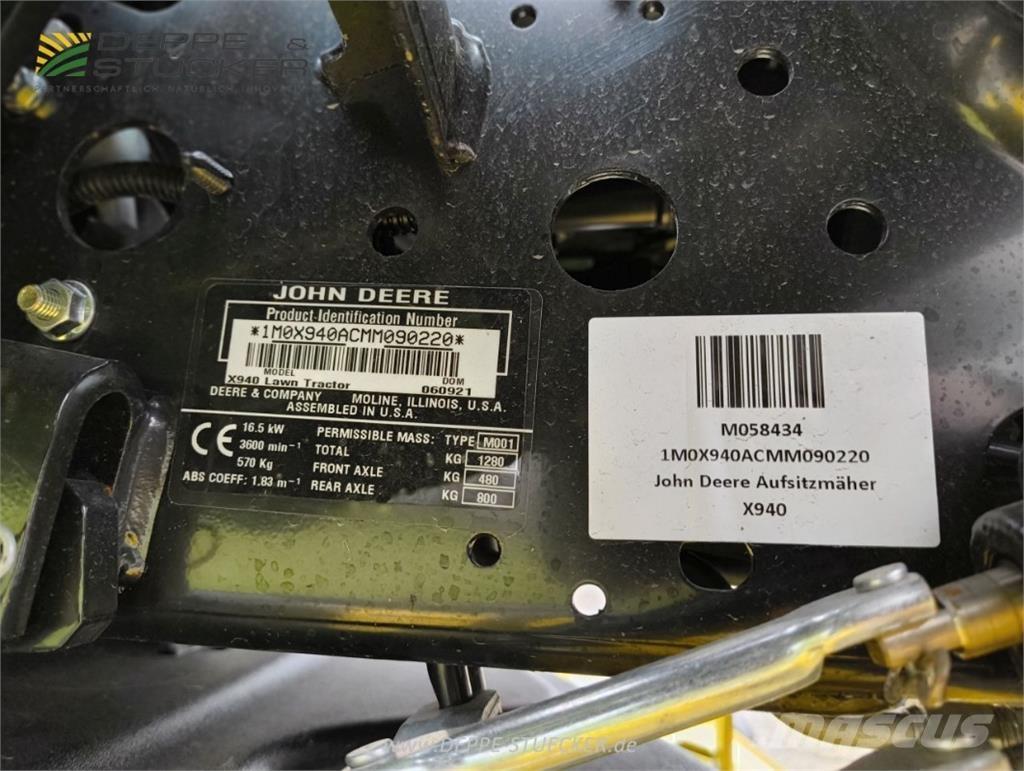 John Deere X940 Niidukid