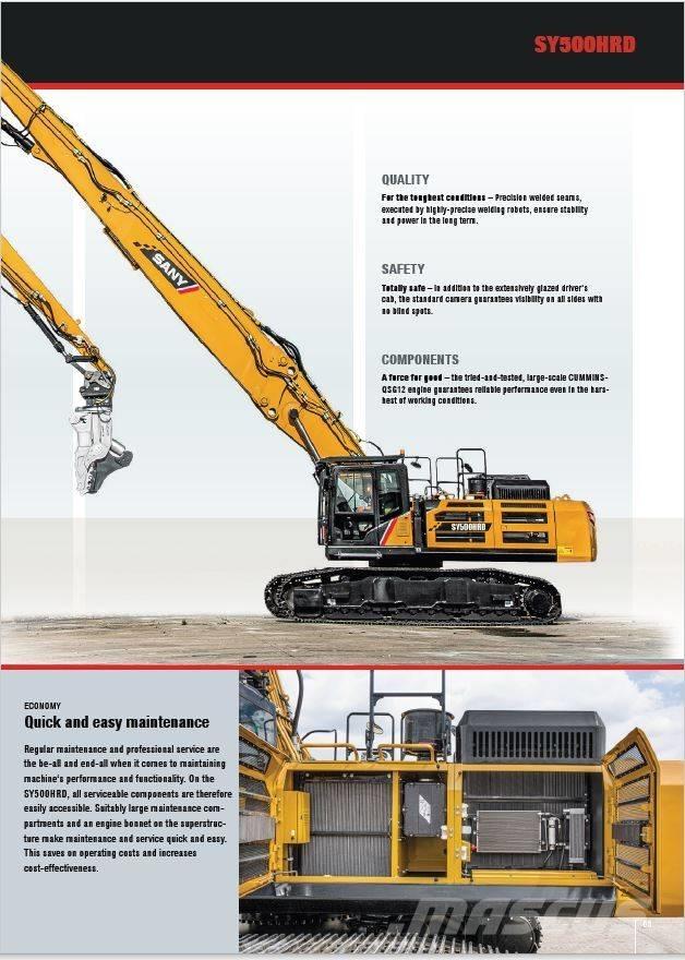 Sany SY500 HRD Lammutusekskavaatorid