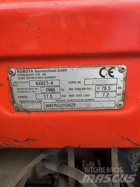 Kubota KX027-4 Miniekskavaatorid < 7 t