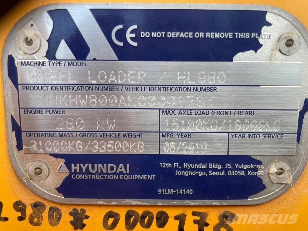 Hyundai HL 980 Rataslaadurid
