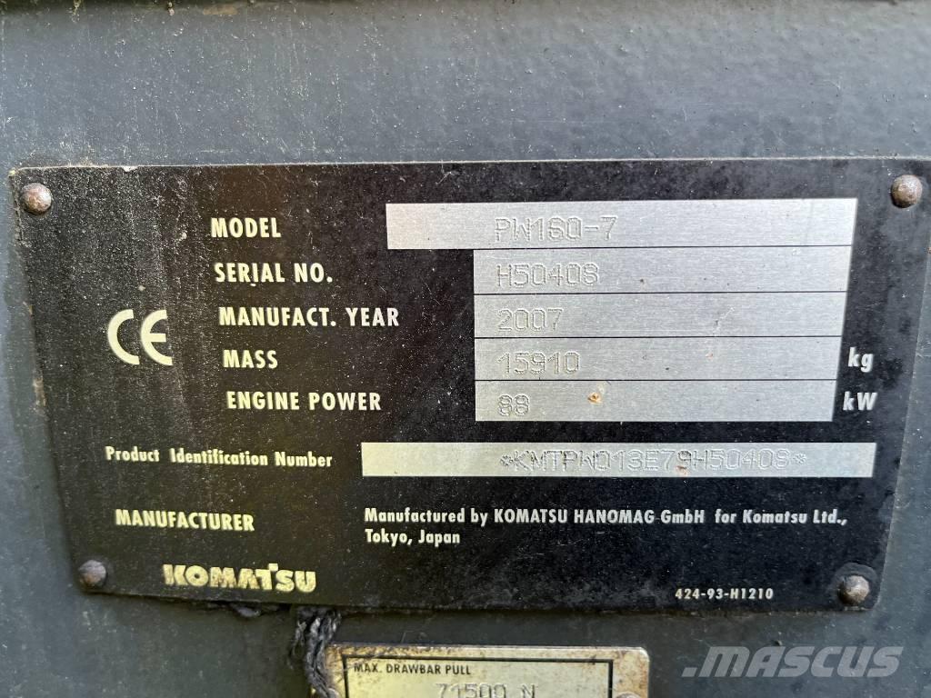Komatsu PW 160-7 Ratasekskavaatorid