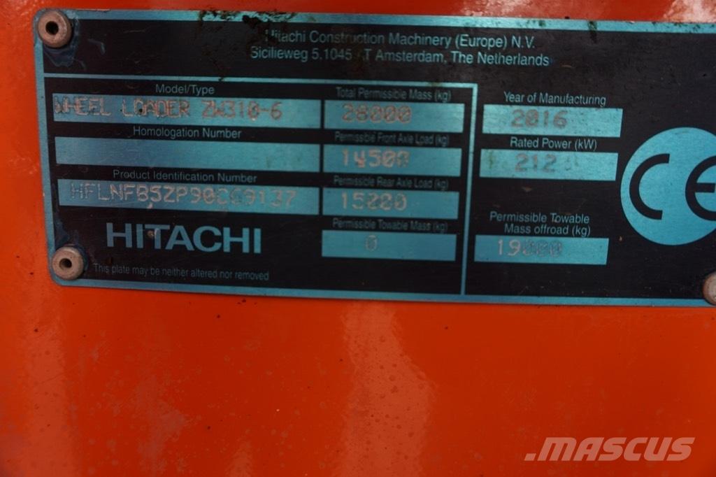 Hitachi ZW 310-6 Rataslaadurid