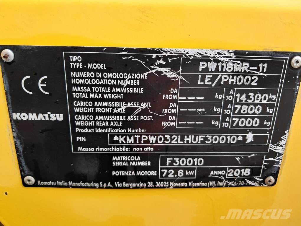 Komatsu PW118MR-11 Ratasekskavaatorid